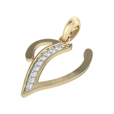 Gold Alphabet V charm
